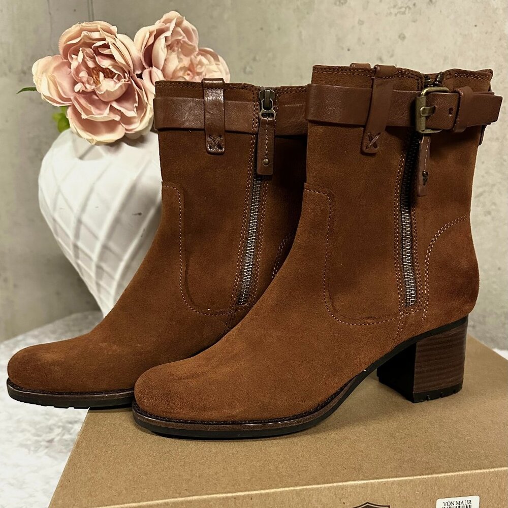 NWT Trask Suede and Leather Ankle Boots - Size 7.5